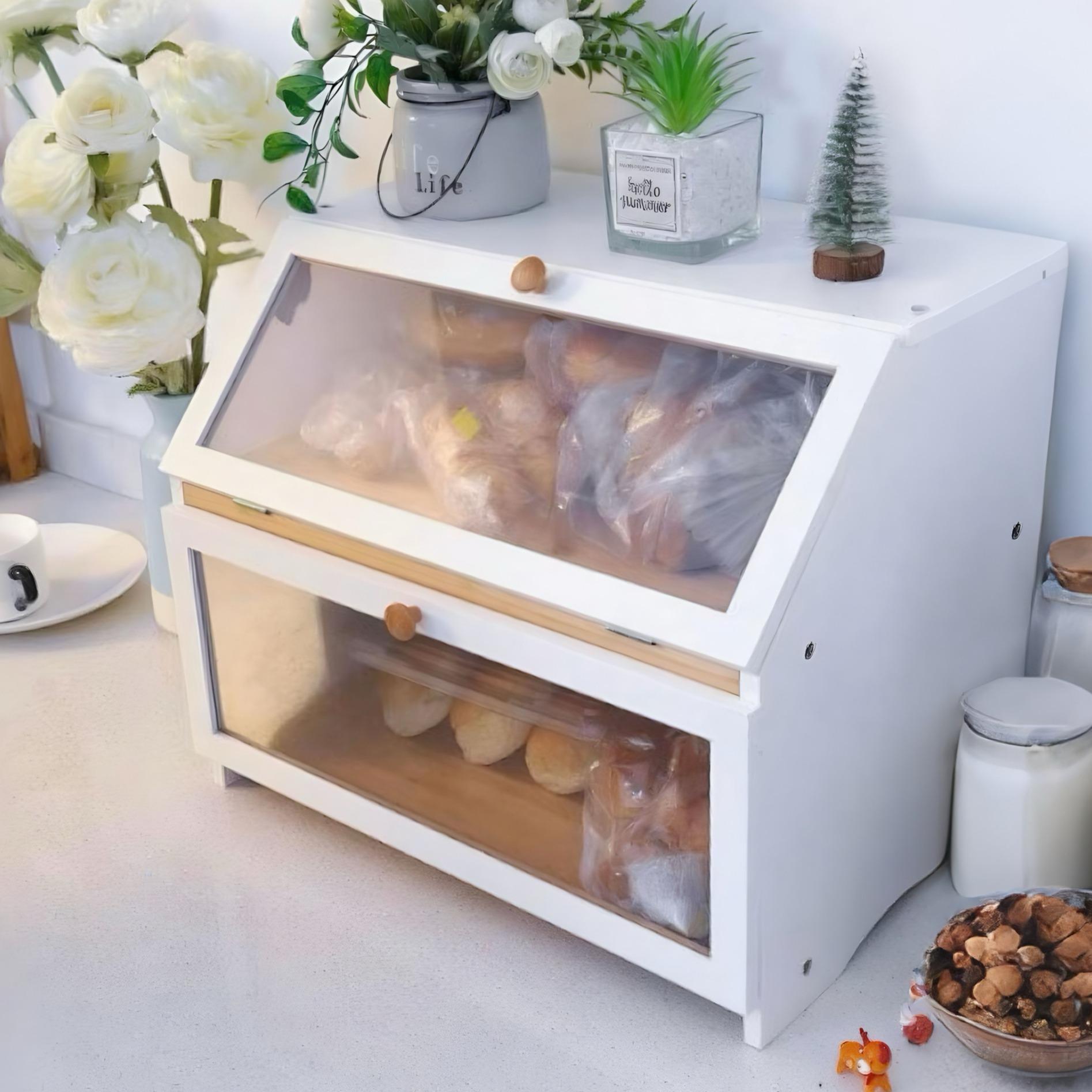 Food Storage Box Large - صندوق خبز HOMEKOKO ذو طبقتين لطاولة