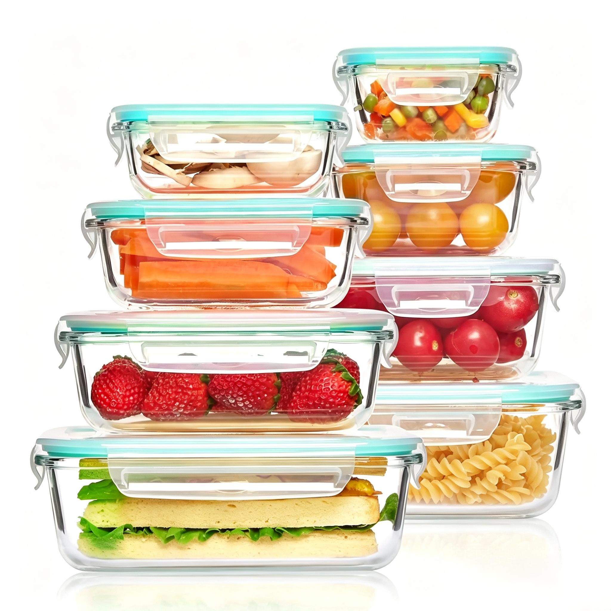 Food Storage Box Large - حاوية طعام زجاجية محمولة للمطبخ -