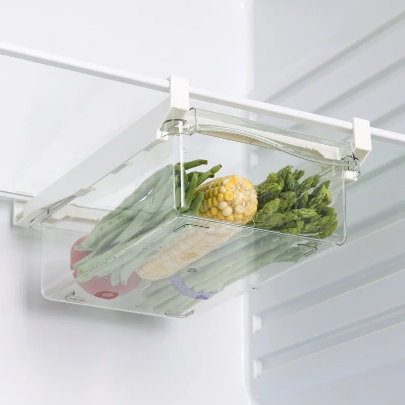 Food Storage Drawer Organizer - منظم فواكه شفاف، رف تخزين طعام