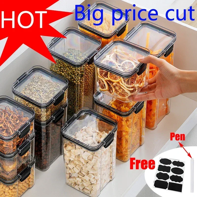 Food Storage Jar Set - 460-1800 مللي مجموعات تكويم المطبخ مختومة