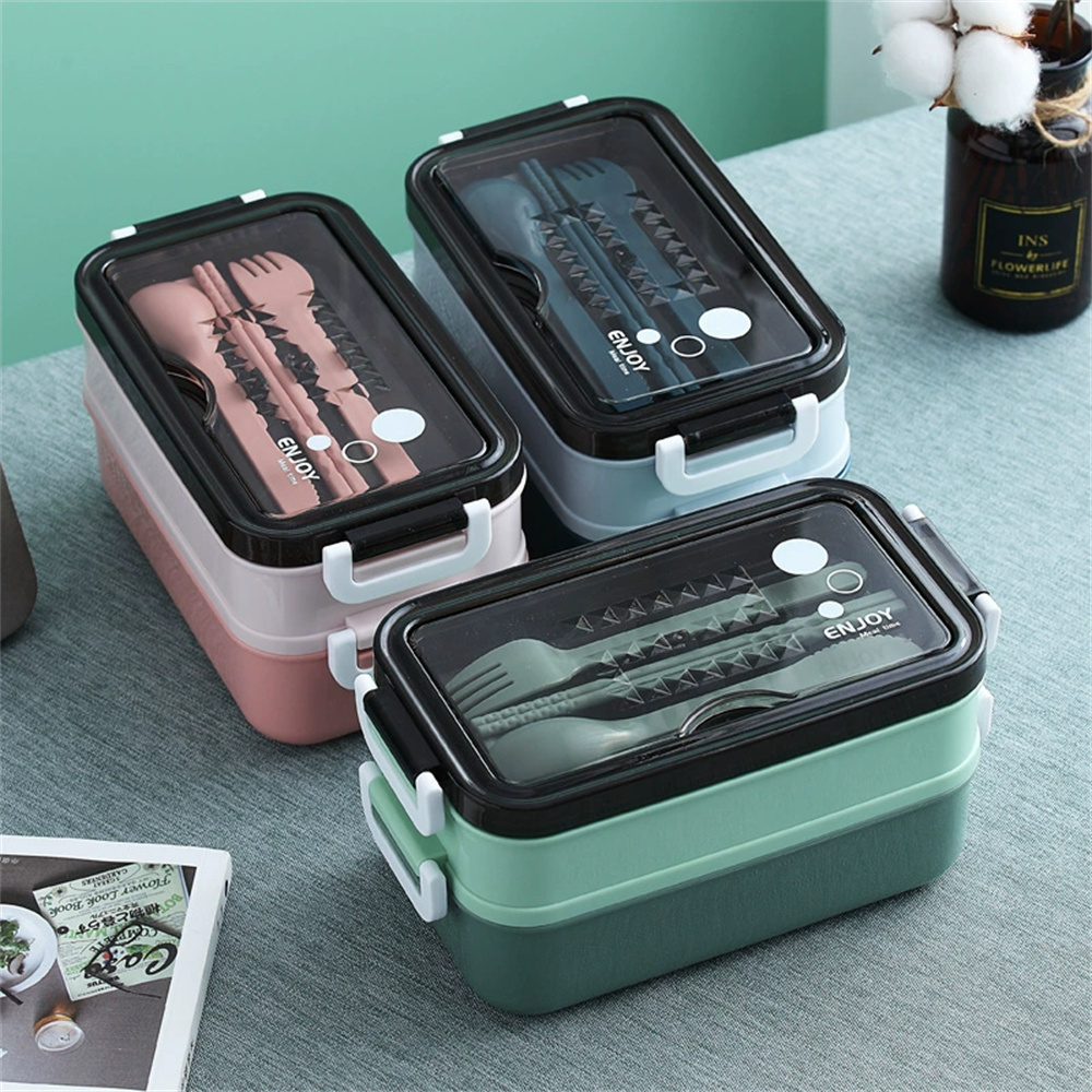 Food Storage Drawer Organizer - علبة غداء محمولة ذات طبقتين مع