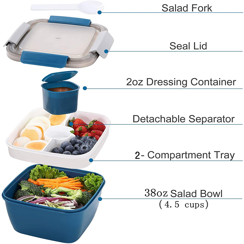 المحمولة سلطة الغداء الحاويات  - مراجعة Food Storage Drawer Organizer وسعره