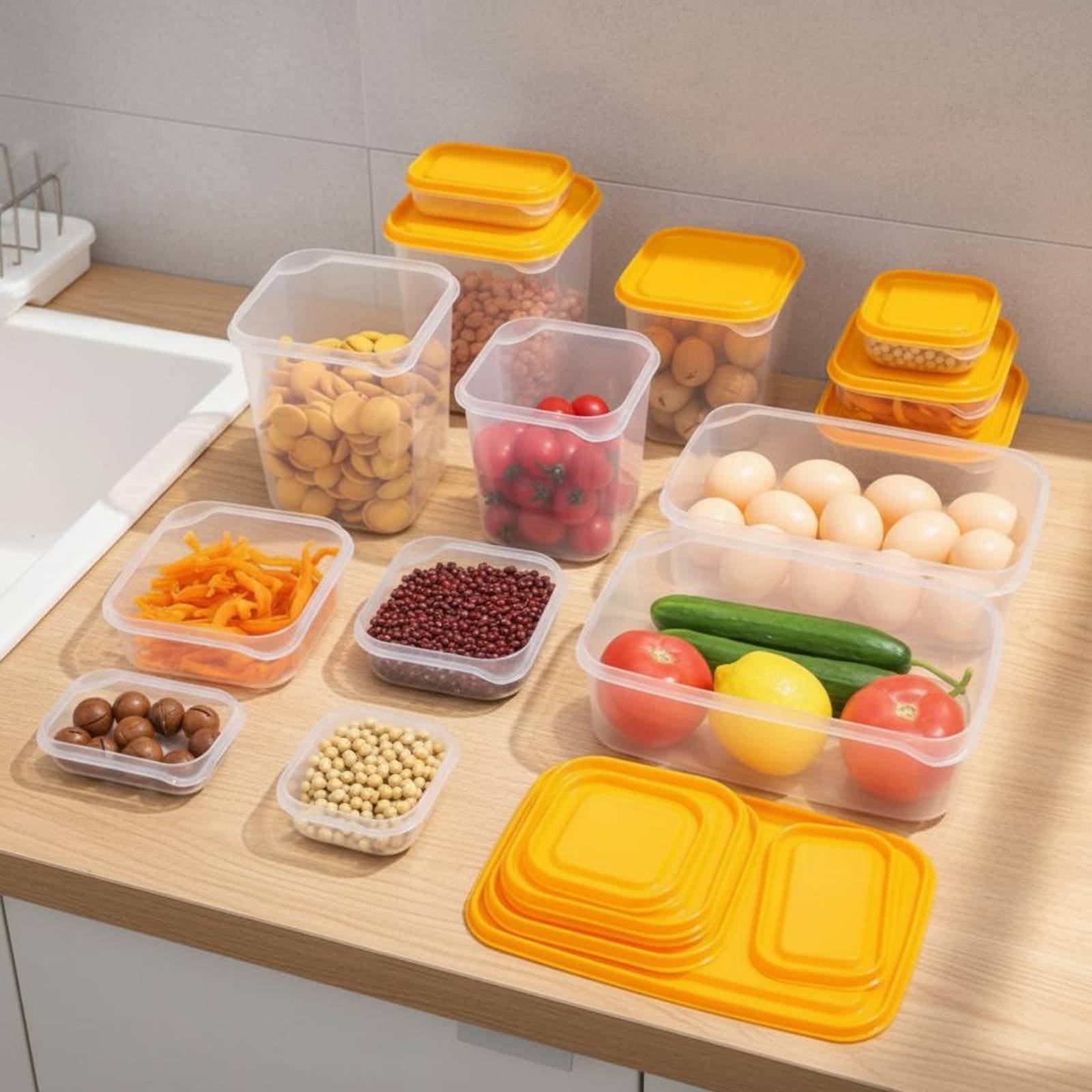 مجموعة من 17 قطعة لتخزين الطعا - مراجعة Food Storage Box وسعره