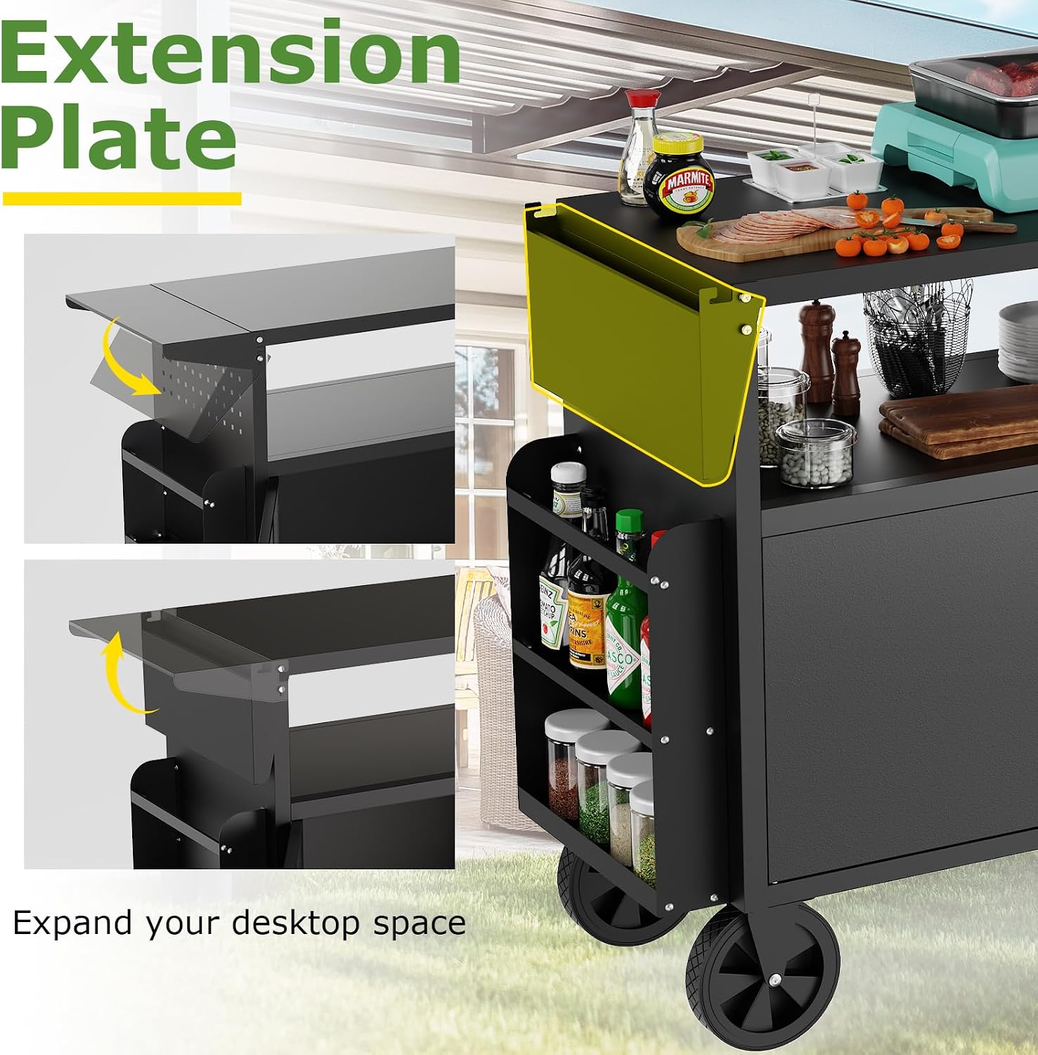 عربة شواء خارجية مع طاولة تخزي - مراجعة Food Storage In The Kitchen وسعره