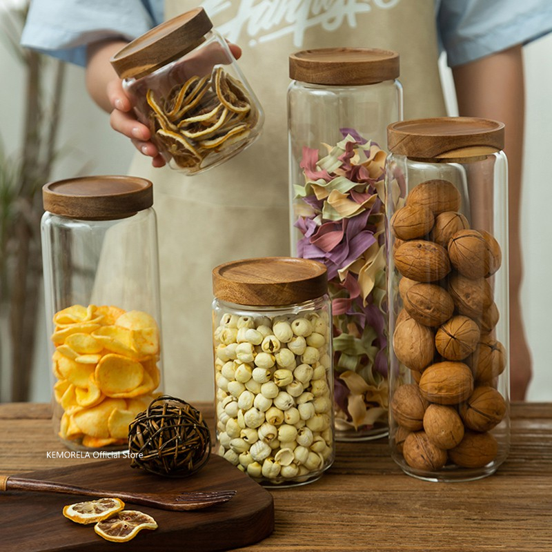 غطاء خشبي زجاجي محكم علبة المط - مراجعة Food Storage Glass Box وسعره
