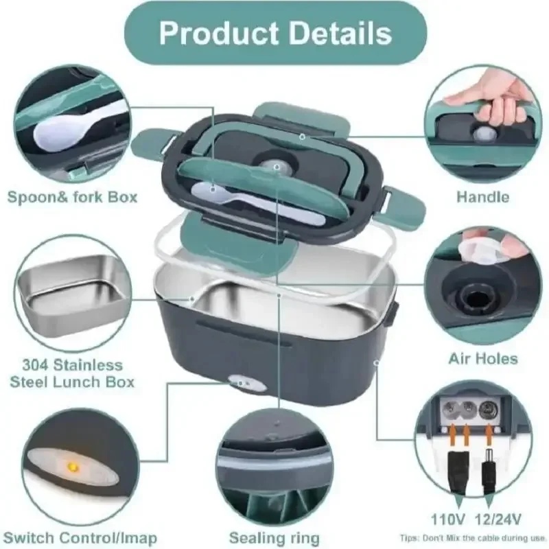 صندوق غداء كهربائي سعة 1.5 لتر - مراجعة Portable Food Warmer وسعره