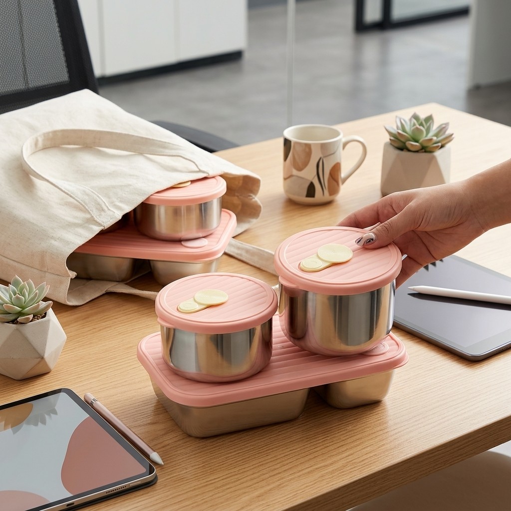 صندوق غداء آمن للميكروويف من ا - مراجعة Food Storage Jar Set وسعره