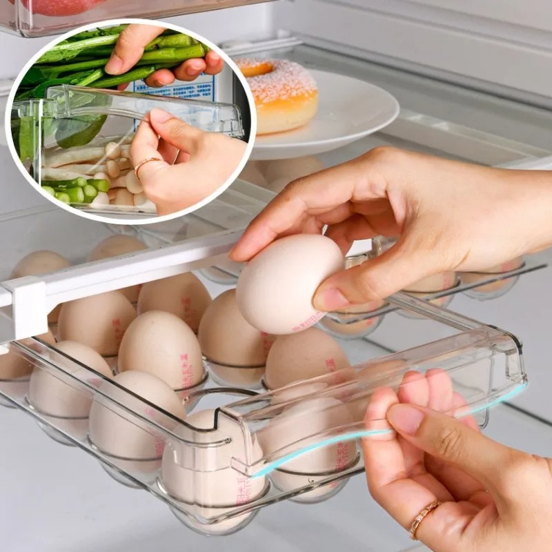 منظم فواكه شفاف، رف تخزين طعام - مراجعة Food Storage Drawer Organizer وسعره