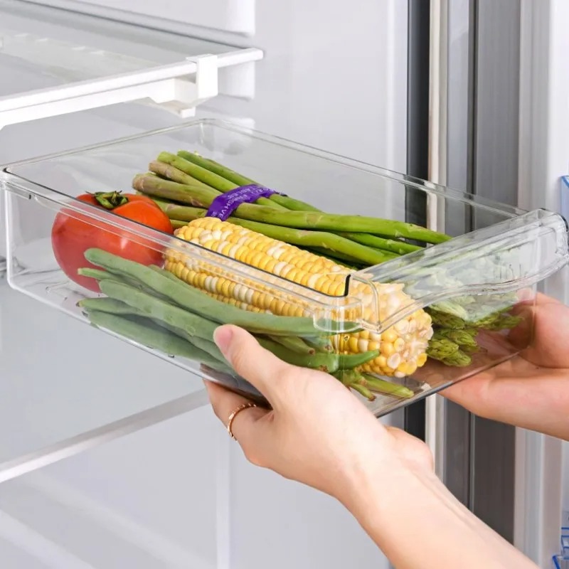 منظم فواكه شفاف، رف تخزين طعام - مراجعة Food Storage Drawer Organizer وسعره