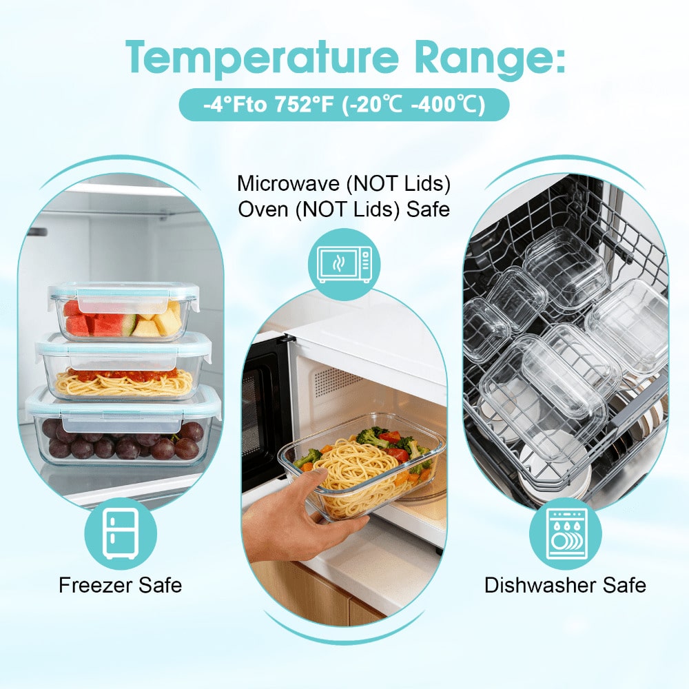 16 علبة تخزين طعام زجاجية محكم - مراجعة Food Storage Glass Box وسعره