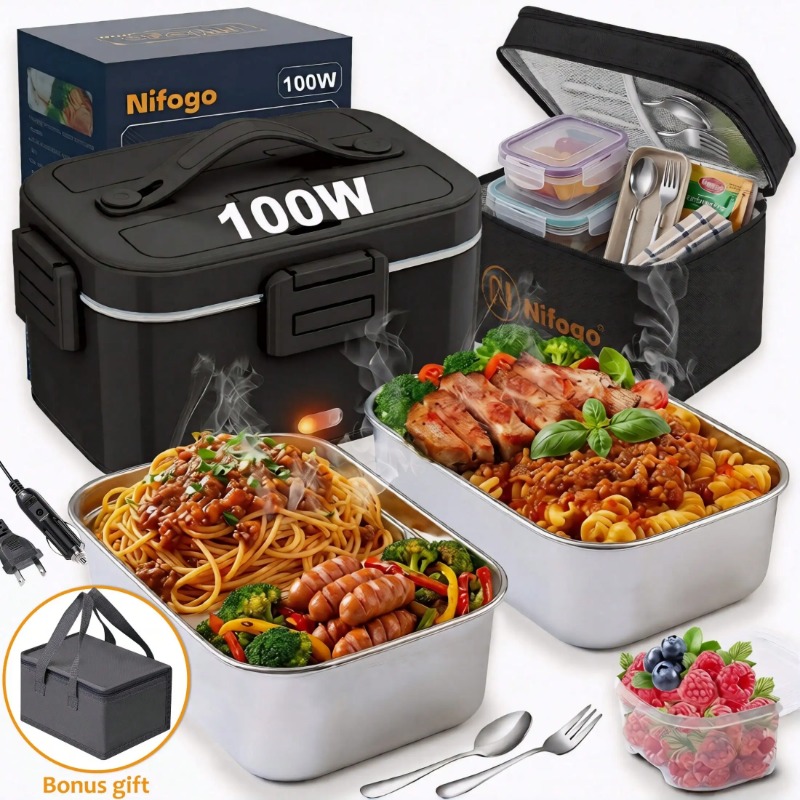 صندوق غداء كهربائي مُدفأ بقوة  - مراجعة Portable Food Warmer وسعره