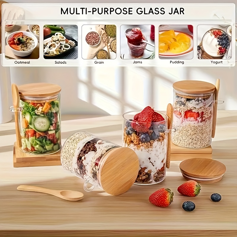 مجموعة أكواب زجاجية للشوفان، ت - مراجعة Food Storage Jar Set وسعره