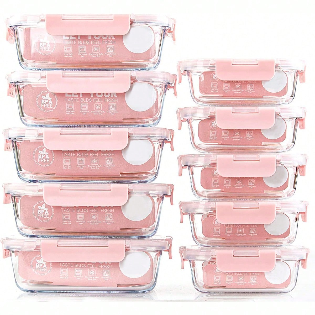 10 حاويات زجاجية لتحضير الوجبا - مراجعة Food Storage Glass Box وسعره