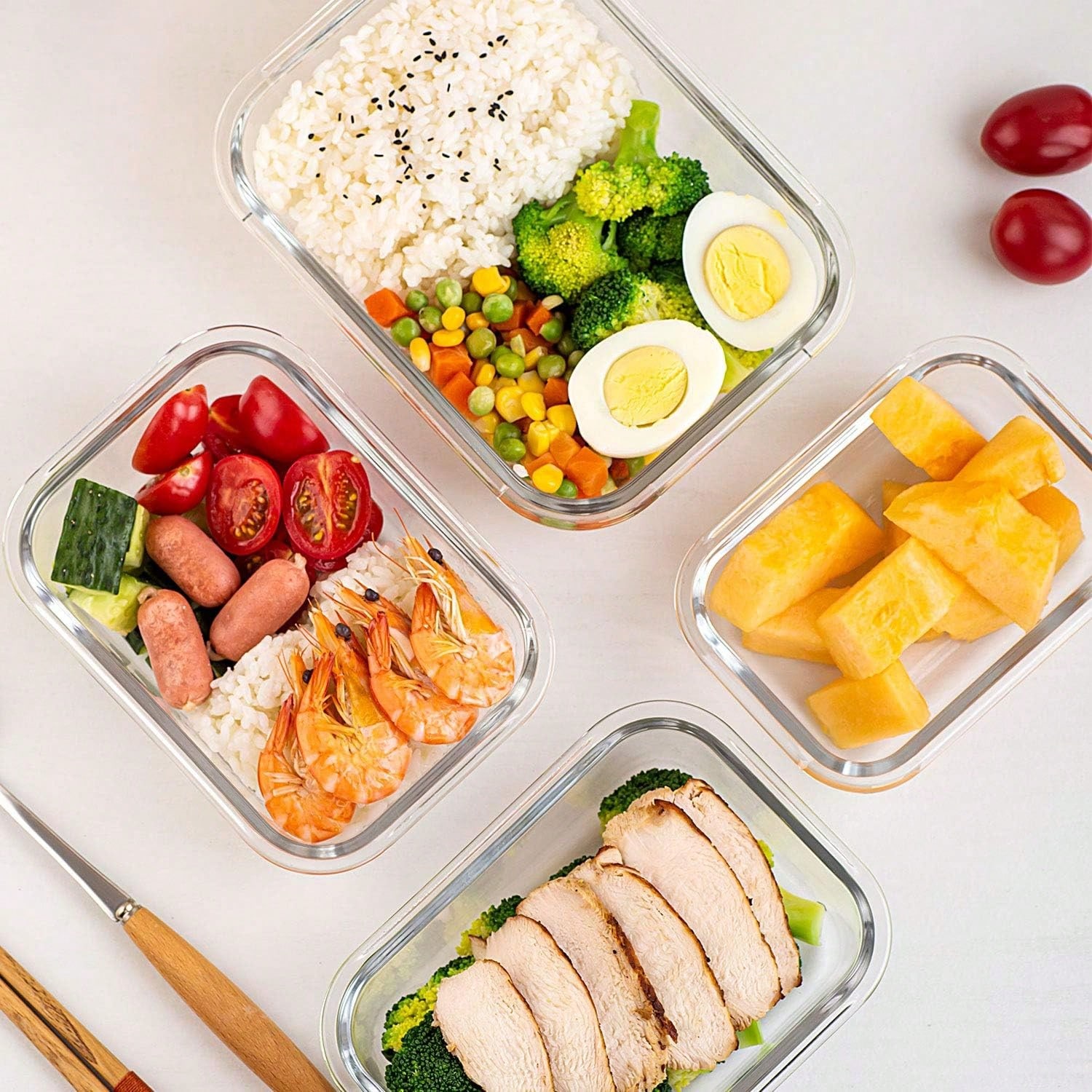 10 عبوات زجاجية لتخزين الطعام  - مراجعة Food Storage Glass Box وسعره