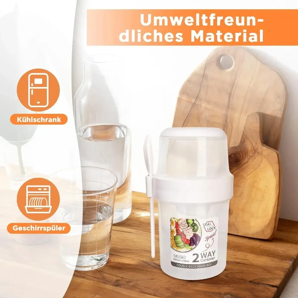 كوب سلطة أكواب الإفطار المحمول - مراجعة Food Storage Jar Set وسعره