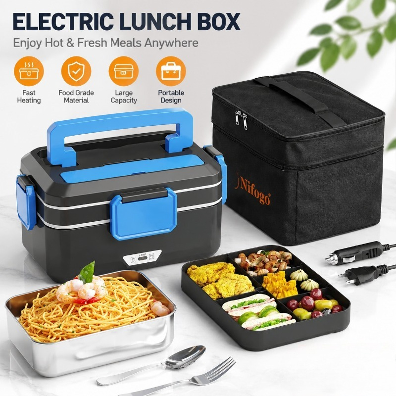 صندوق غداء كهربائي مزدوج الاست - مراجعة Portable Food Warmer وسعره
