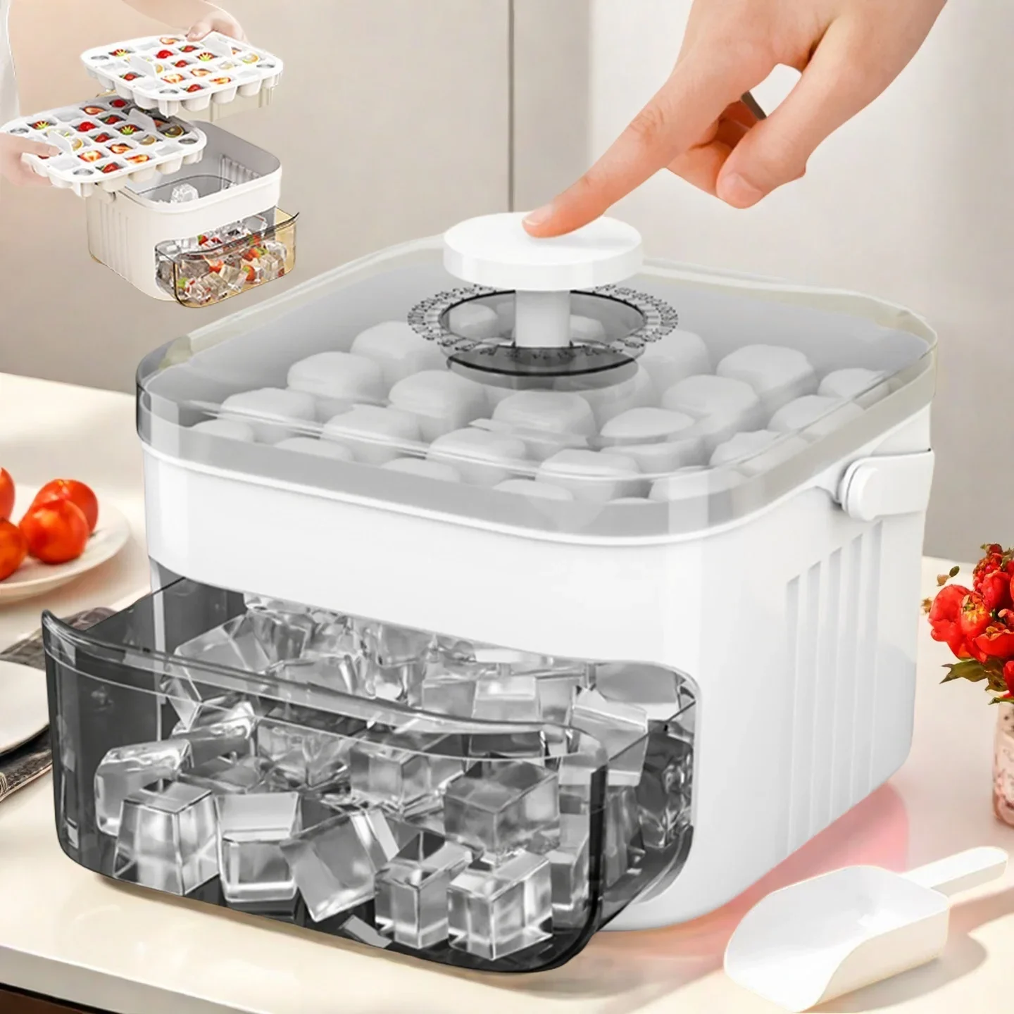 صانع مكعبات الثلج مع غطاء سهل  - مراجعة Food Storage Box Large وسعره