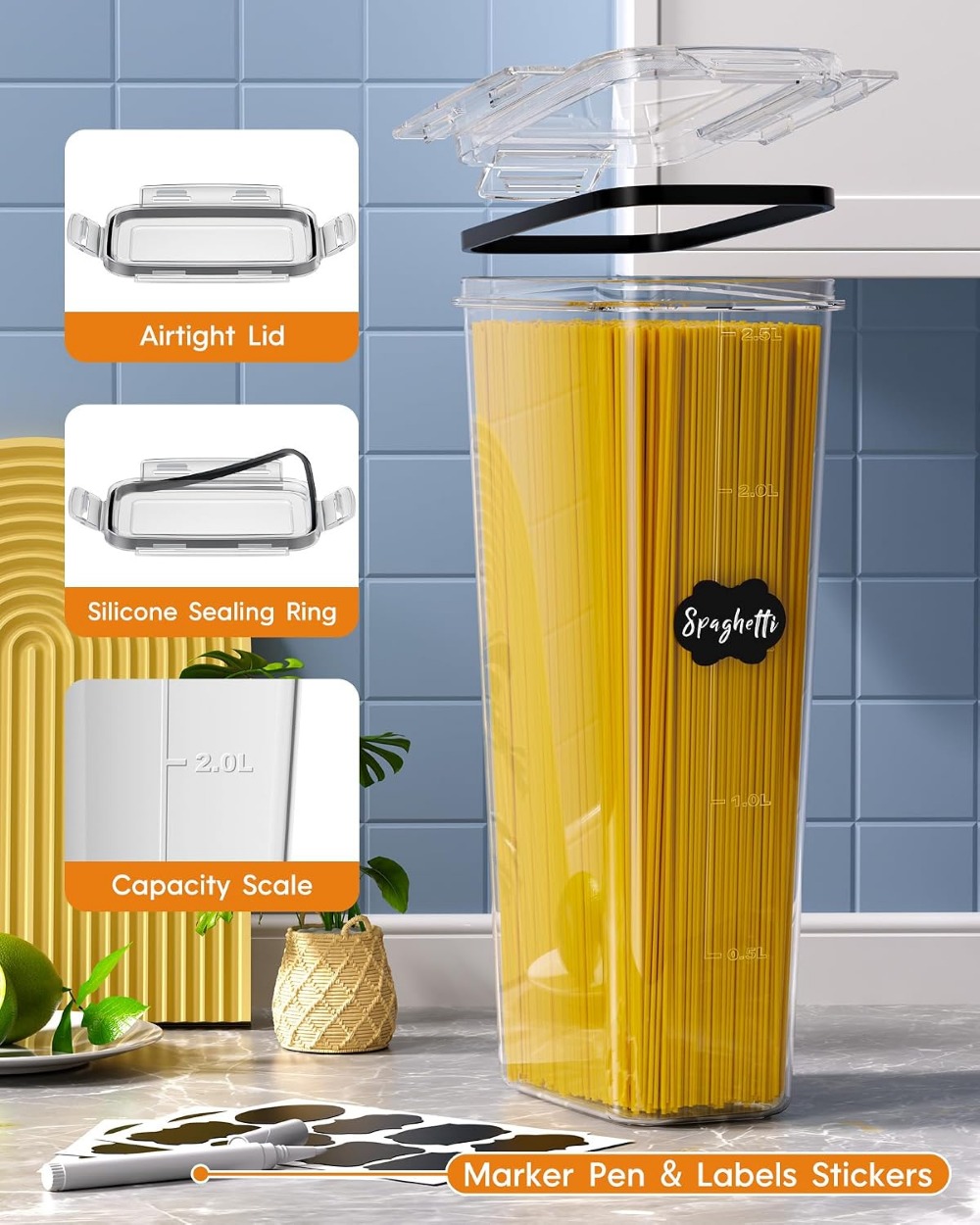 24 قطعة من حاويات تخزين الطعام - مراجعة Food Storage In The Kitchen وسعره
