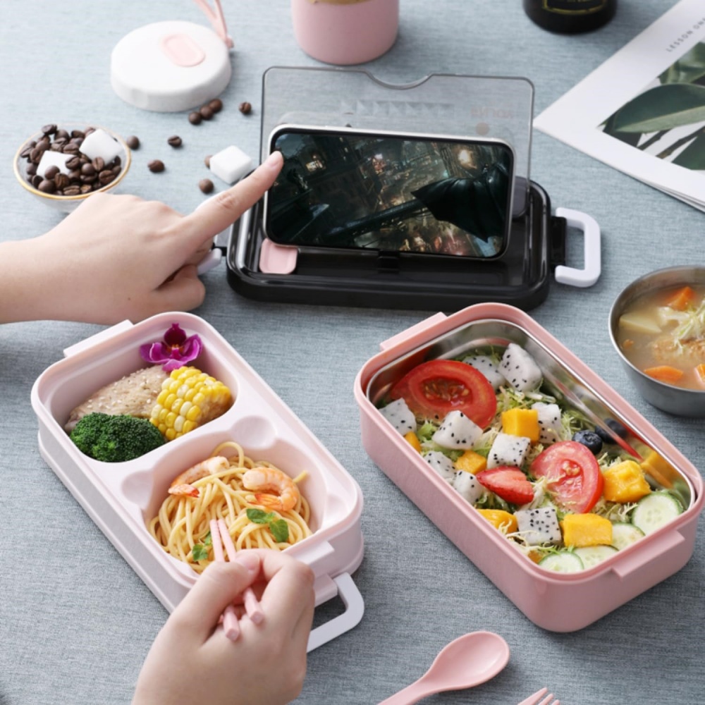 علبة غداء محمولة ذات طبقتين مع - مراجعة Food Storage Drawer Organizer وسعره